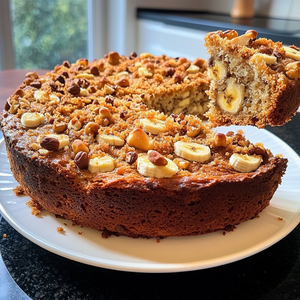 Bananenkuchen mit Haselnüssen