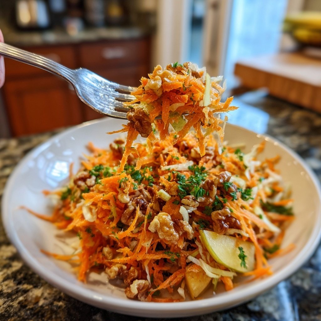 Karotten Salat Mit Apfel Und Nüssen
