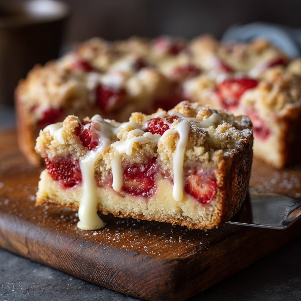 Erdbeer Streuselkuchen Mit Vanillecreme