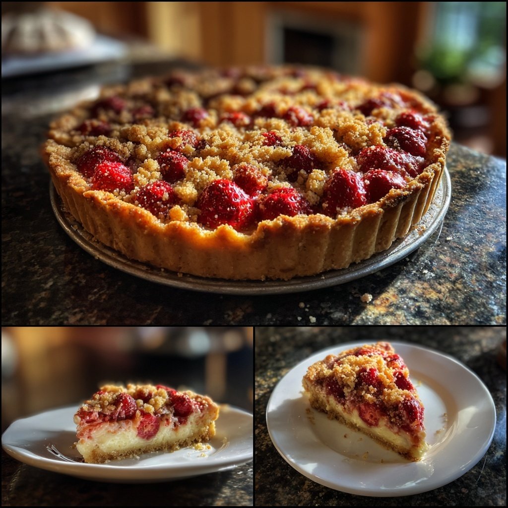 Erdbeer Streusel Tarte Mit Vanillecreme
